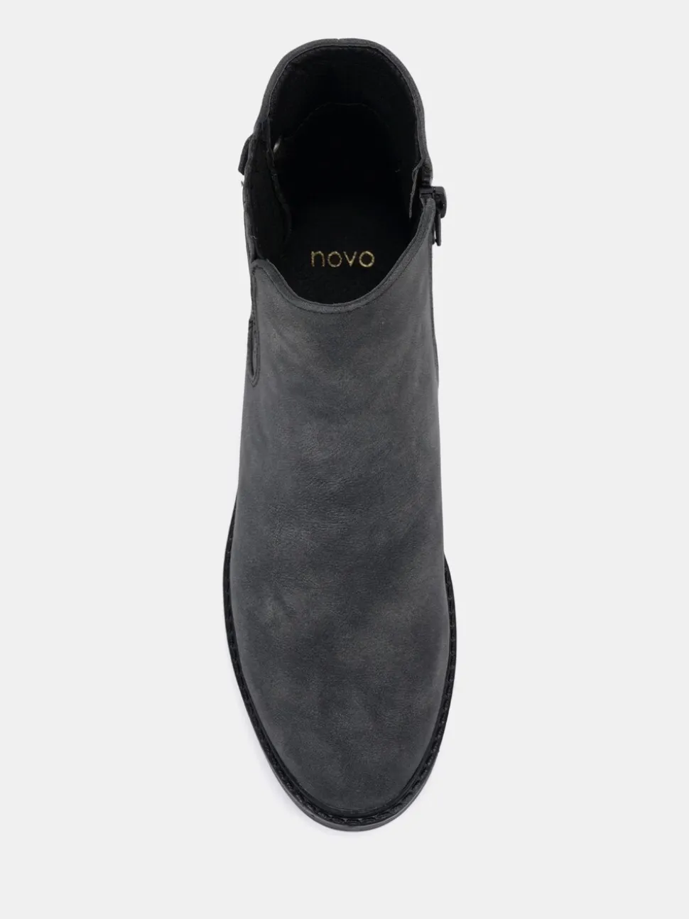Zwart chroom - Novo Wide Fit Darlina Flat Chelsea Ankle Boots