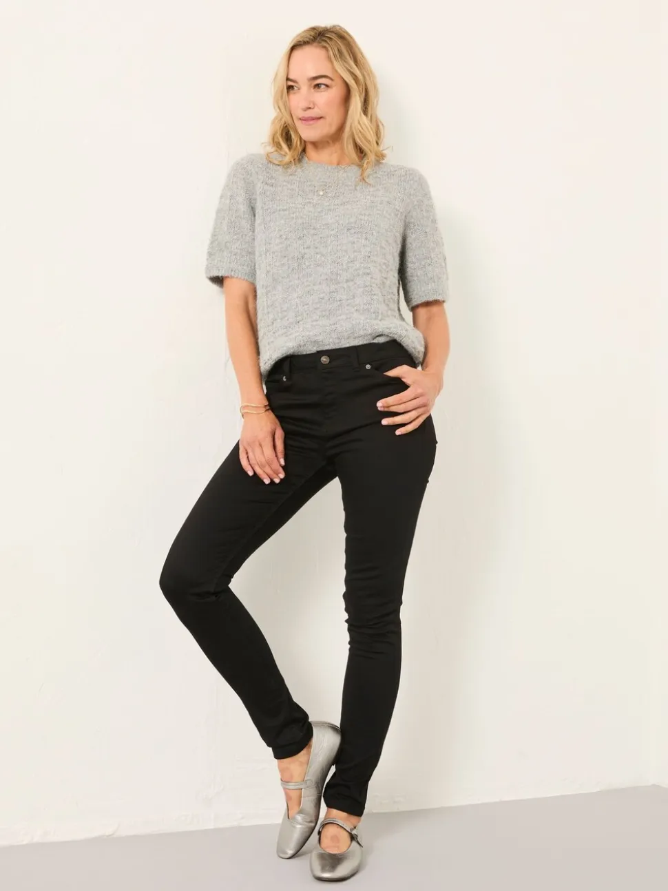Zwart denim - FatFace Five Pocket Jegging