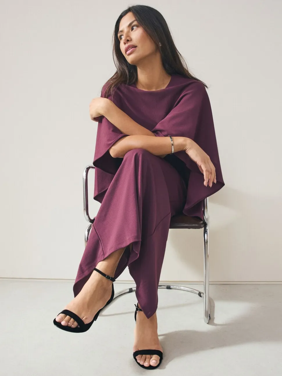 Zwart fluweel - Forever Comfort® Strappy Heeled Sandals