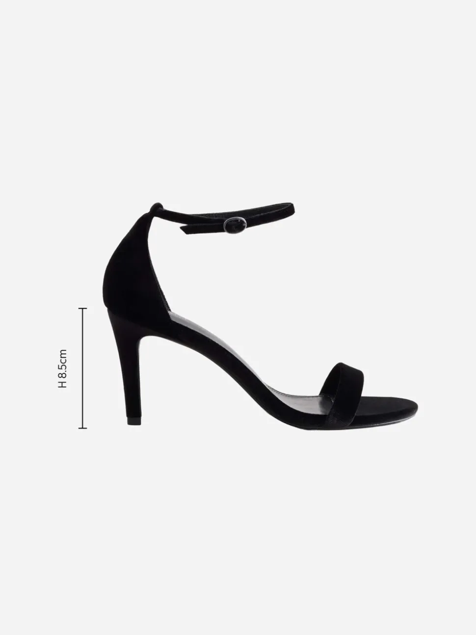 Zwart fluweel - Forever Comfort® Strappy Heeled Sandals