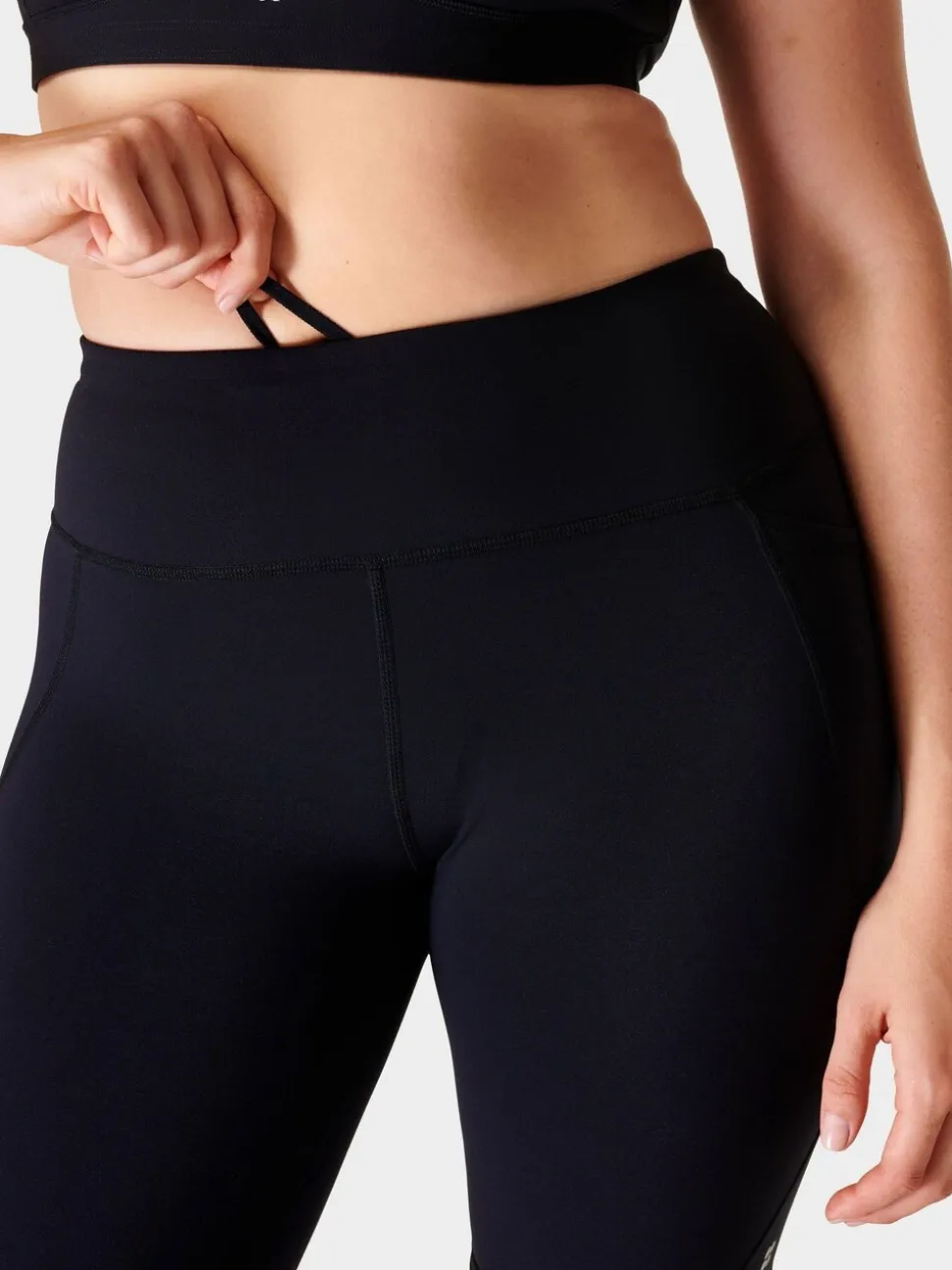 Zwart in lichte wassing - Sweaty Betty Power bikershort van 9"