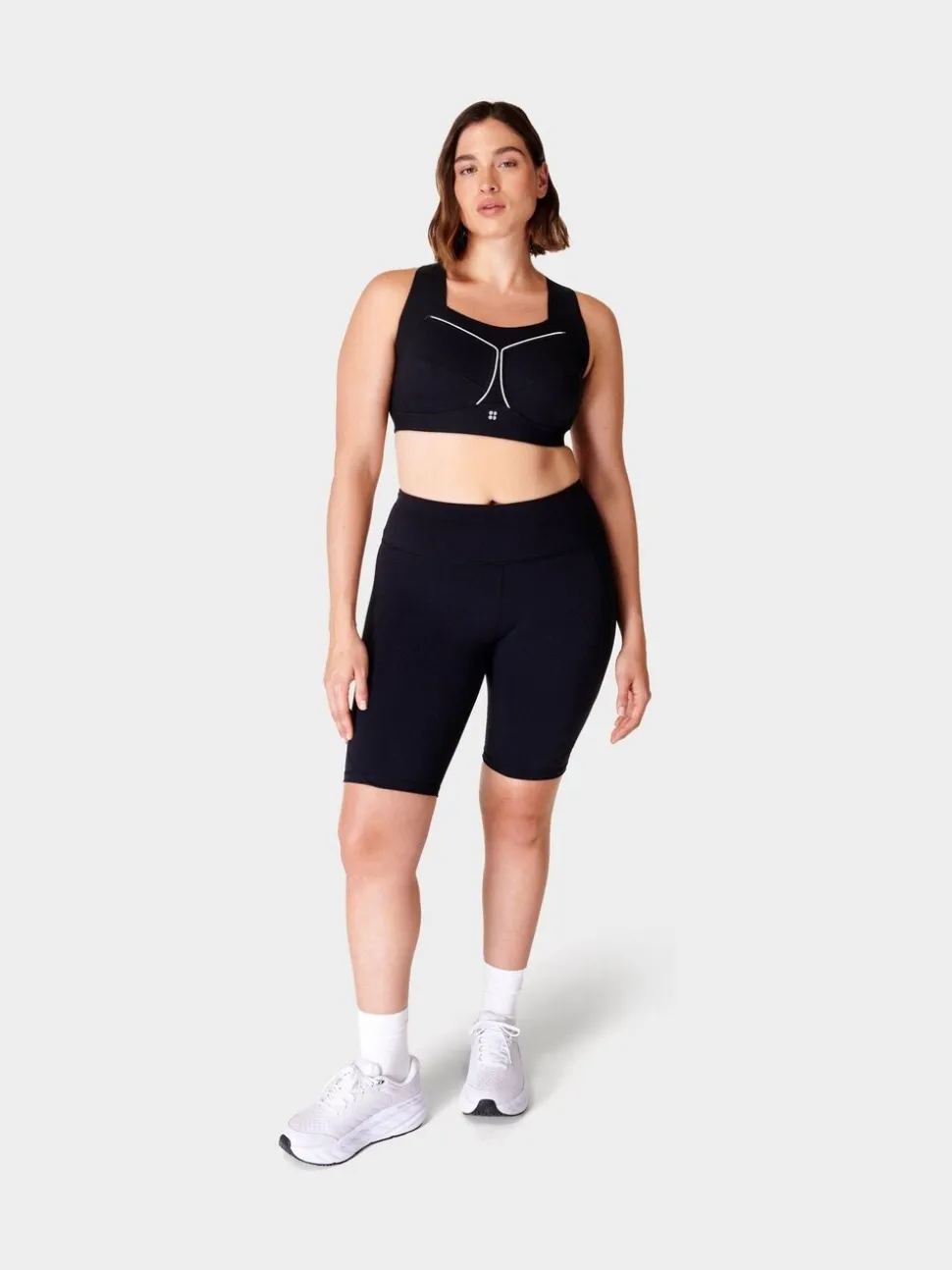 Zwart in lichte wassing - Sweaty Betty Power bikershort van 9"