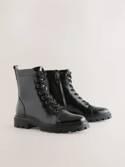 Zwart lak - Forever Comfort® veterlaarzen