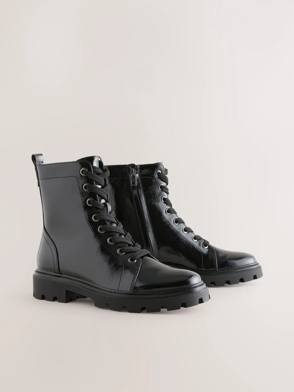 Zwart lak - Forever Comfort® veterlaarzen