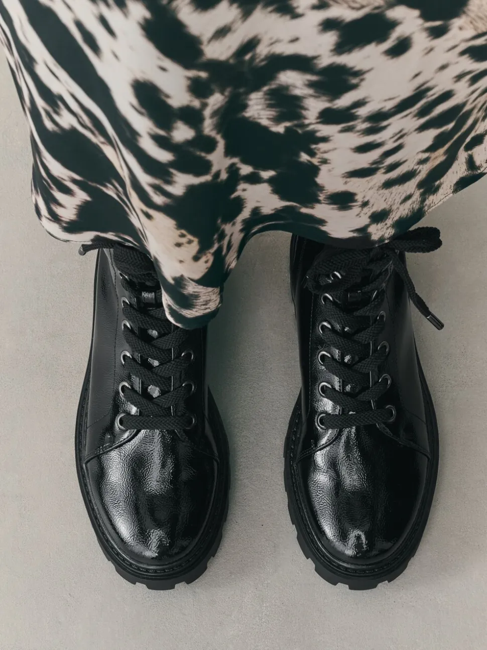 Zwart lak - Forever Comfort® veterlaarzen