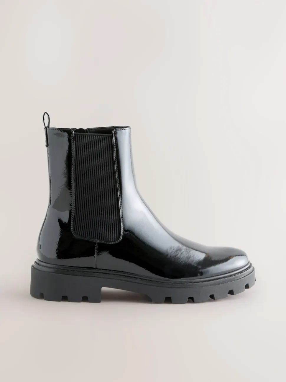 Zwart lak - Forever Comfort® Chelsea-enkellaarzen met profielzool