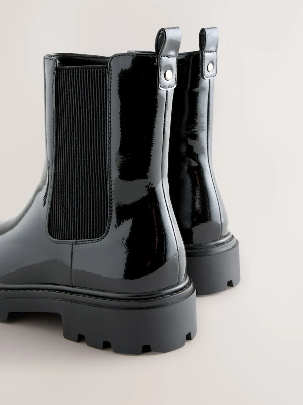 Zwart lak - Forever Comfort® Chelsea-enkellaarzen met profielzool