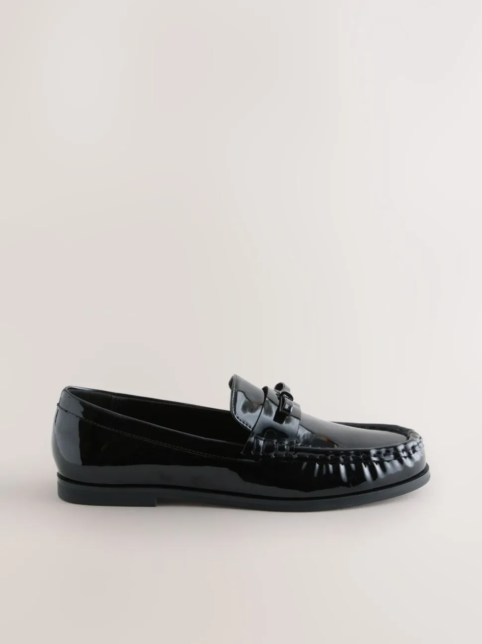Zwart lak - Forever Comfort® Bow Detail Ruched Toe Loafers