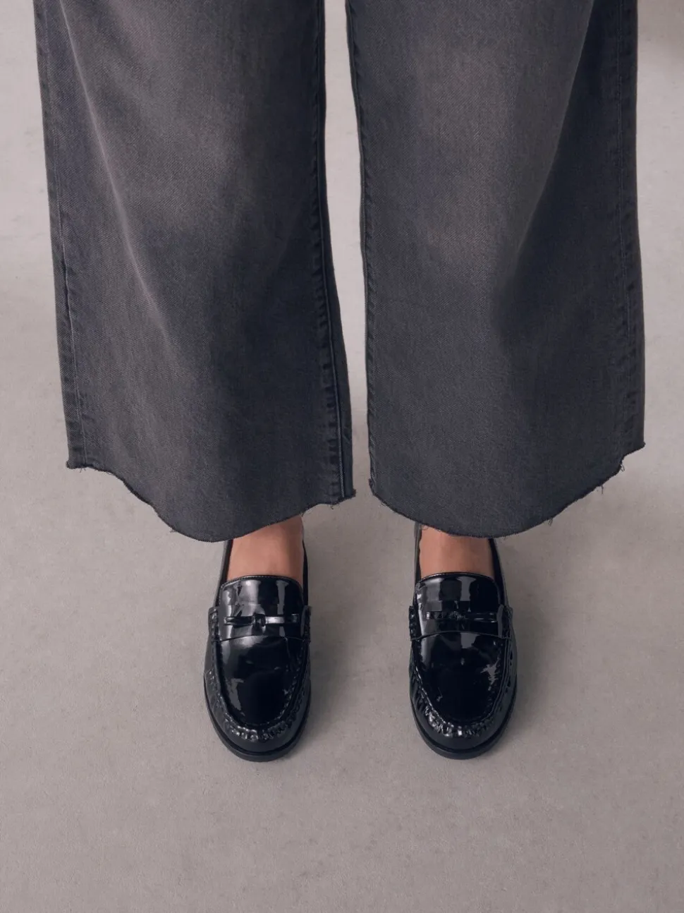 Zwart lak - Forever Comfort® Bow Detail Ruched Toe Loafers
