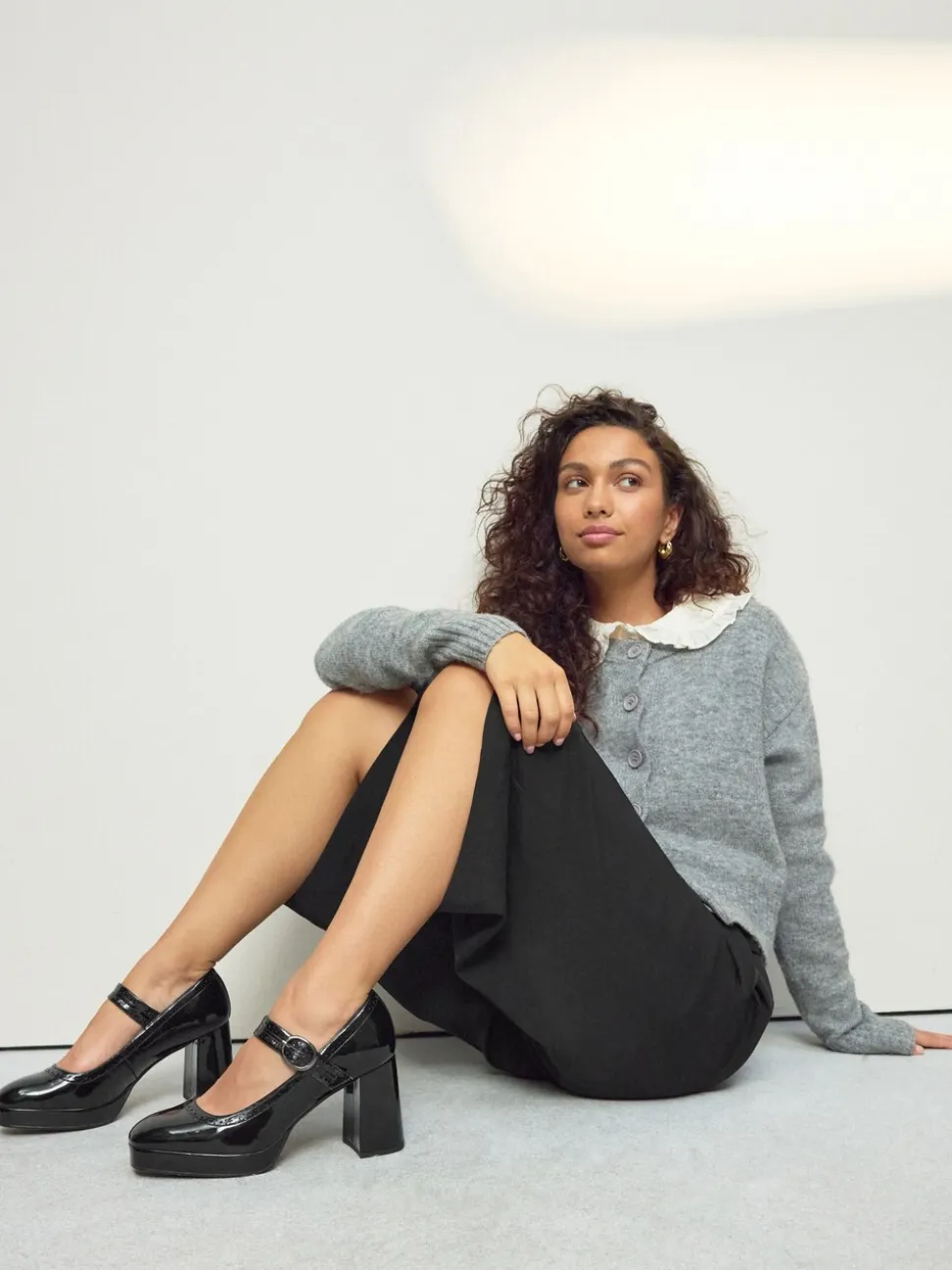 Zwart lak - Forever Comfort® Brogue Mary Jane Platform Blokhakken met Plateauzool