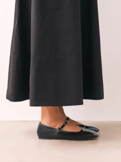 Zwart lak - Mary Jane-schoenen met vierkante neus