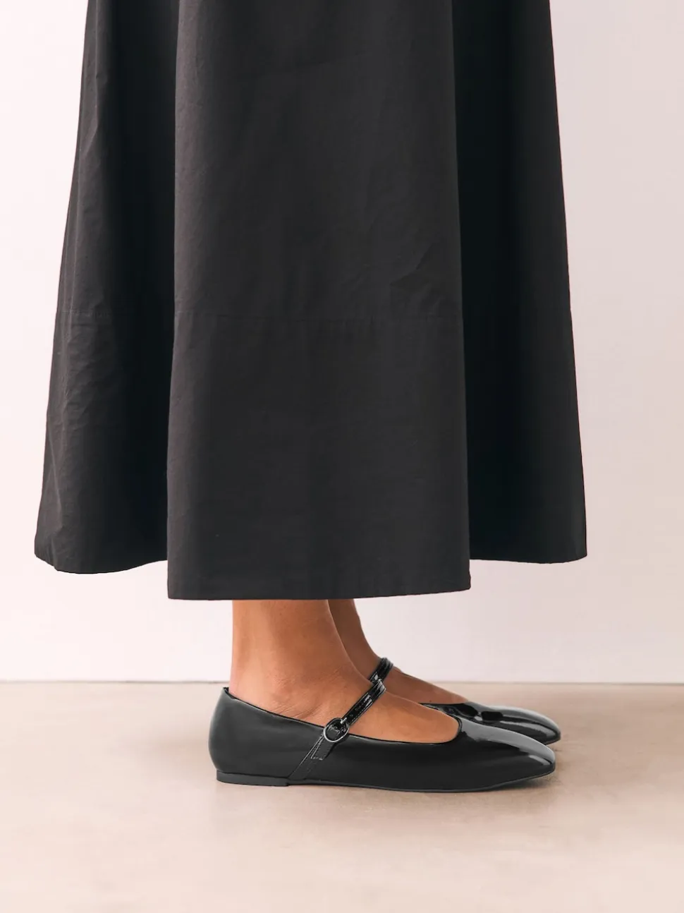 Zwart lak - Mary Jane-schoenen met vierkante neus