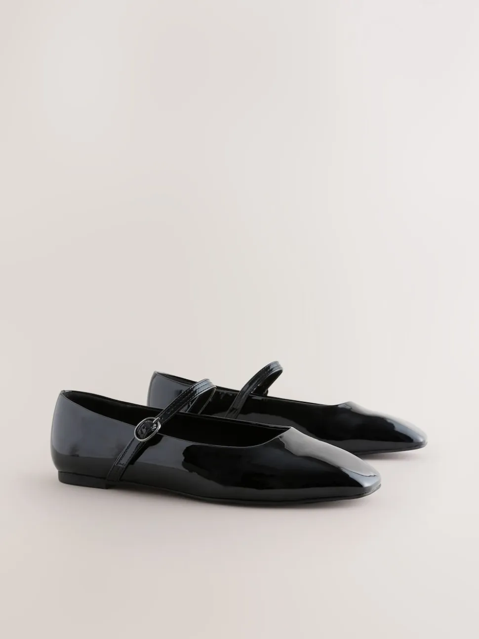Zwart lak - Mary Jane-schoenen met vierkante neus