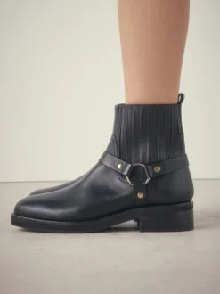 Zwart leer - Forever Comfort® Hardware Harness Chelsea Boots