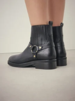 Zwart leer - Forever Comfort® Hardware Harness Chelsea Boots