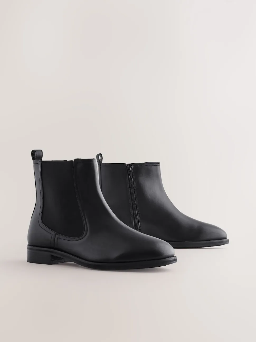 Zwart leer - Forever Comfort® Chelsea-enkellaarzen