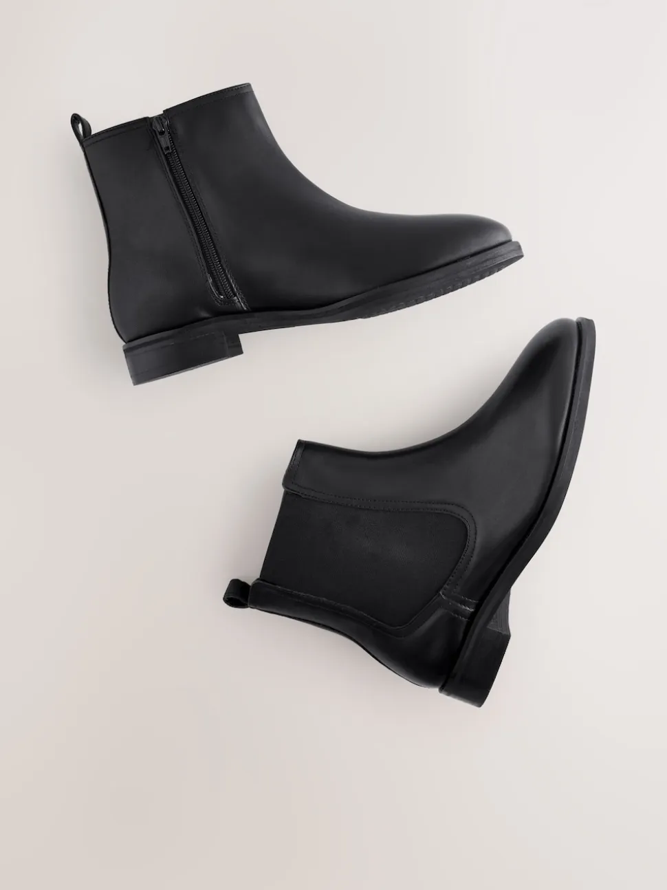 Zwart leer - Forever Comfort® Chelsea-enkellaarzen