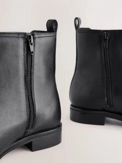 Zwart leer - Forever Comfort® Chelsea-enkellaarzen
