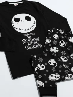 Zwart met print van 'Nightmare Before' - Vanilla Underground Disney The Nightmare Before Christmas meerkleurige damespyjama met lange mouwen en pijpen van 100% katoen