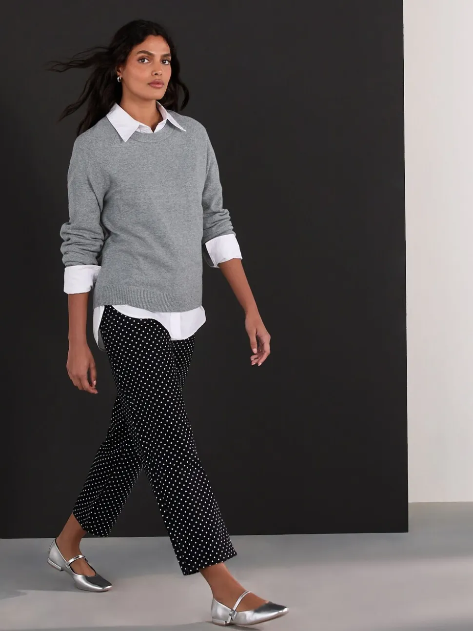 Zwart met stippen - Straight Leg Jeans