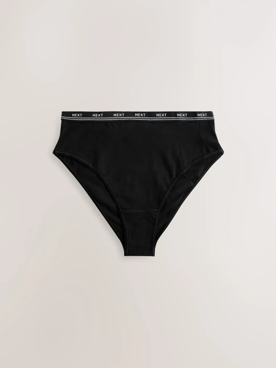 Zwart met zwart logo - 4 Katoenen slipjes met logotailleband