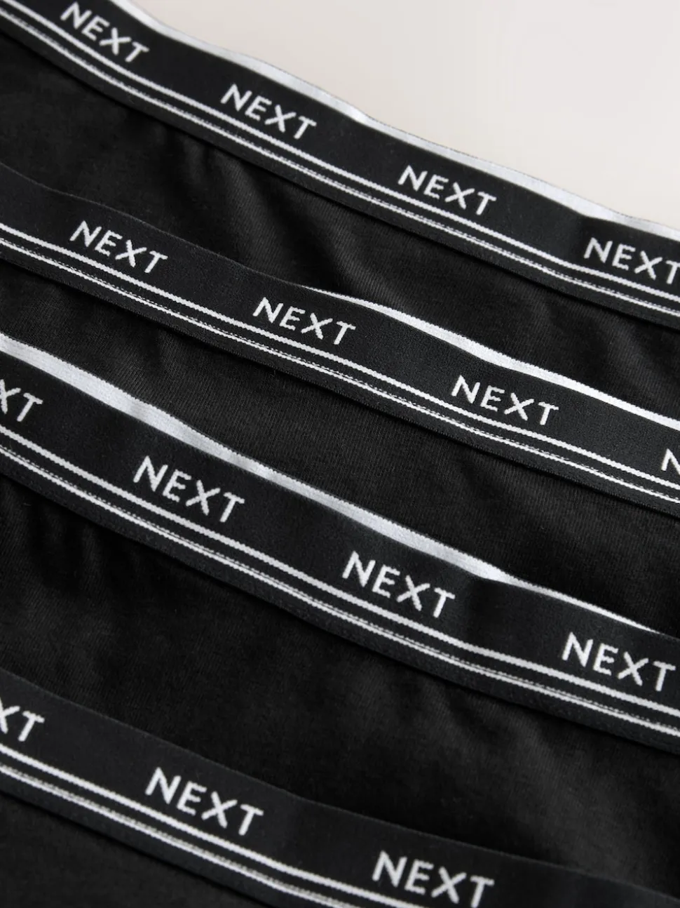 Zwart met zwart logo - 4 Katoenen slipjes met logotailleband