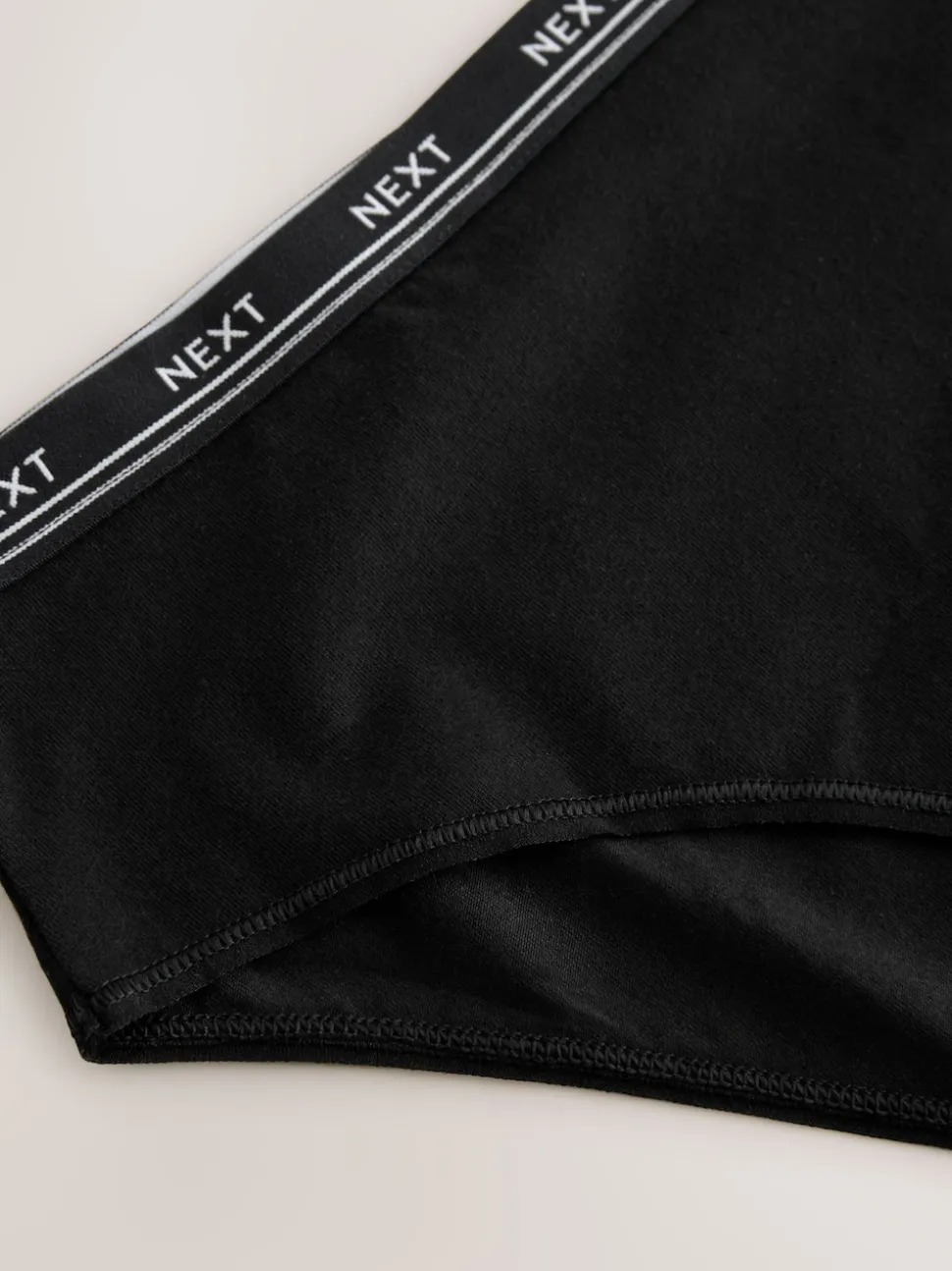 Zwart met zwart logo - 4 Katoenen slipjes met logotailleband