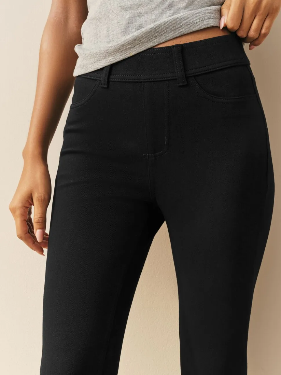 Zwart/ Rinse Blauw/ Grijs - Set van 3 lange jersey denim leggings
