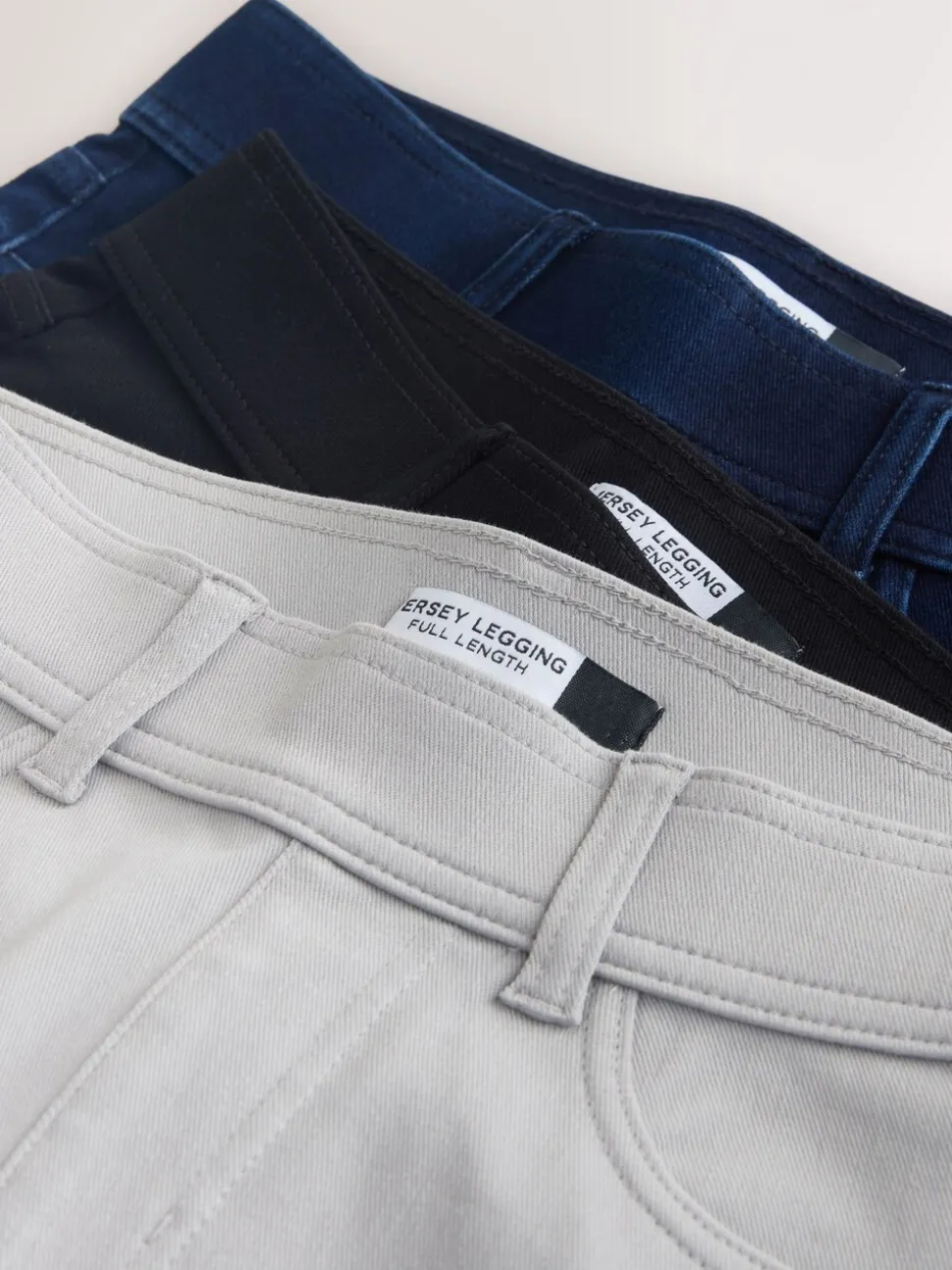 Zwart/ Rinse Blauw/ Grijs - Set van 3 lange jersey denim leggings