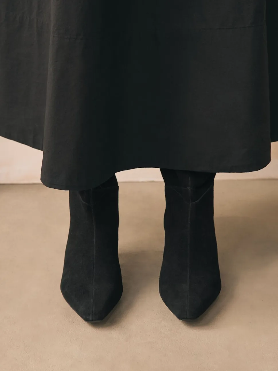 Zwart suède - Forever Comfort® Knee High Chisel Toe Heeled Boots