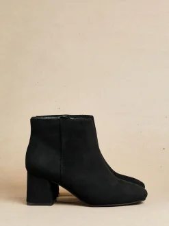 Zwart suède - Linzi Alba Wide Fit Block Heeled Ankle Boots