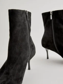 Zwart suède - Pointed Toe Skinny Heeled Ankle Boots