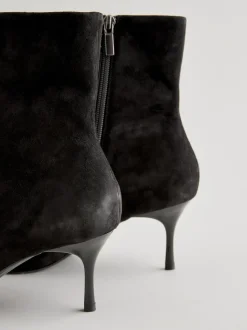 Zwart suède - Pointed Toe Skinny Heeled Ankle Boots
