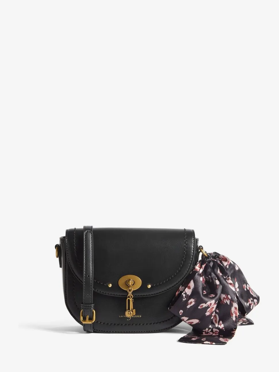 Zwart suèdeachtig - Love & Roses Saddle Cross-Body Bag