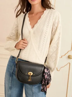 Zwart suèdeachtig - Love & Roses Saddle Cross-Body Bag