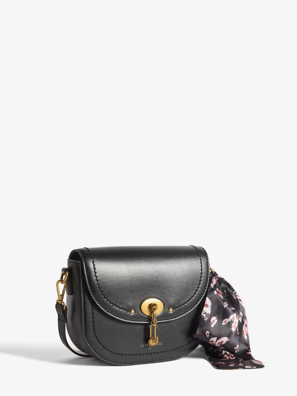 Zwart suèdeachtig - Love & Roses Saddle Cross-Body Bag
