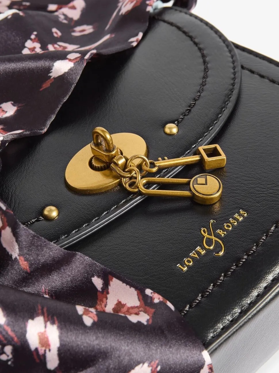 Zwart suèdeachtig - Love & Roses Saddle Cross-Body Bag