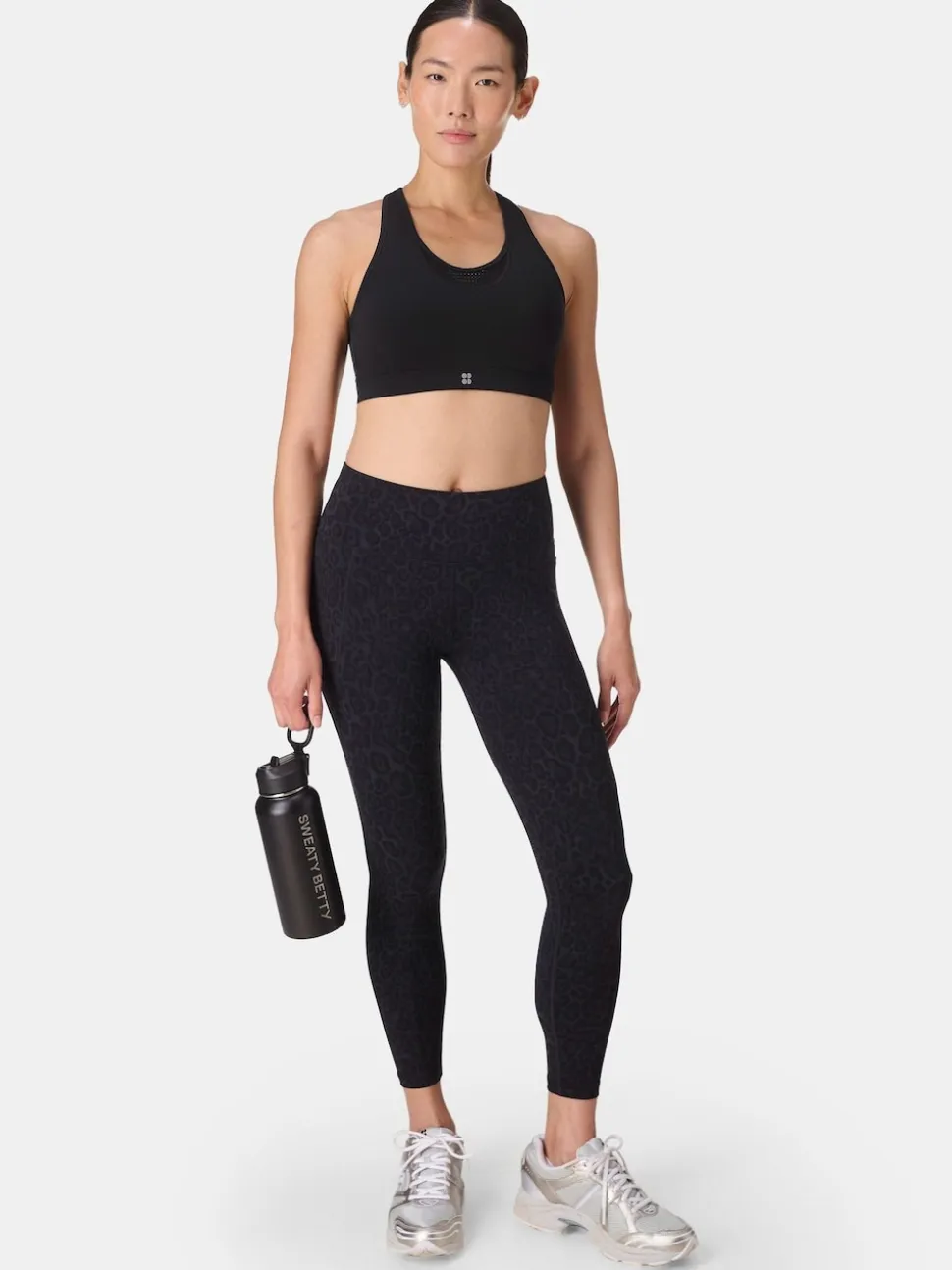 Zwart Wild met luipaardprint - Sweaty Betty Power Embossed Workout Leggings