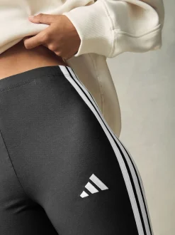 Zwart wit - adidas Essentials katoenen legging met 3 strepen