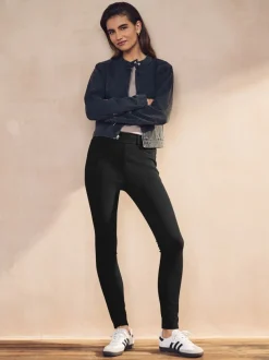 Zwart/Blauw - Set van 2 lange jersey denim leggings