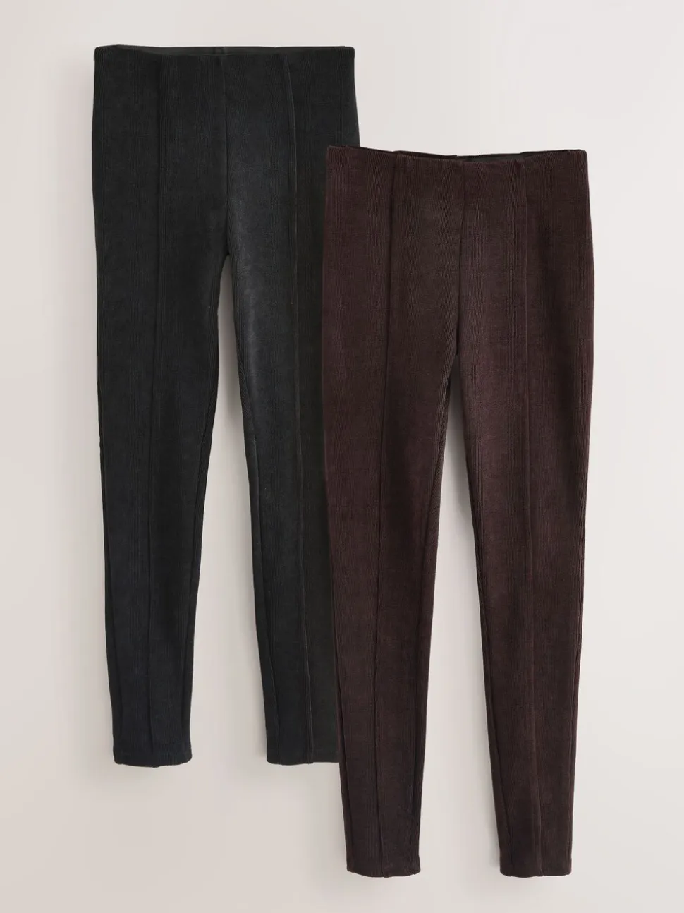 Zwart/bruin - Corduroy leggings 2 set
