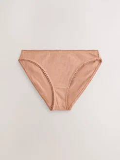Zwart/caramel Huidskleur/praline Huidskleur - Verpakking van 3 geribbelde katoenen slips