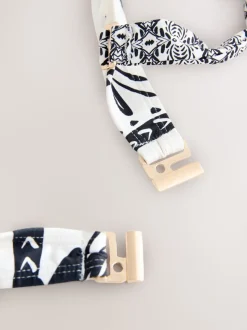 Zwart/Crème Palm - Bandeaubikinitop met beugel