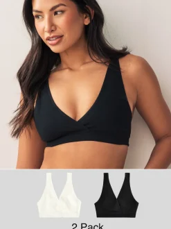 Zwart/crèmekleurig - Seamless Non Wire Nursing Ultimate Comfort Bras 2 Pack