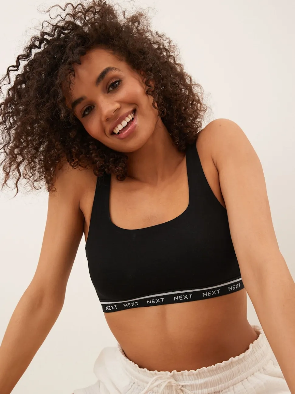 Zwart/crème/praline huidskleur - Gewatteerde cropped tops met ultiem comfort