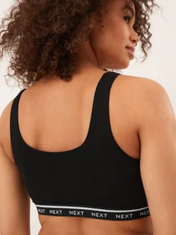 Zwart/crème/praline huidskleur - Gewatteerde cropped tops met ultiem comfort