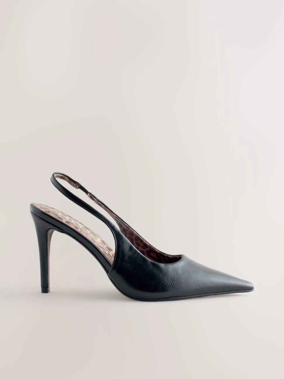 Zwart/dierenprint - Forever Comfort® puntige schoenen met hielbandje