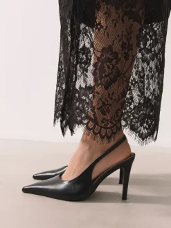Zwart/dierenprint - Forever Comfort® puntige schoenen met hielbandje