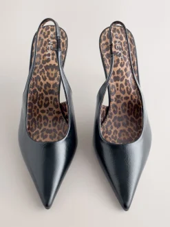 Zwart/dierenprint - Forever Comfort® puntige schoenen met hielbandje