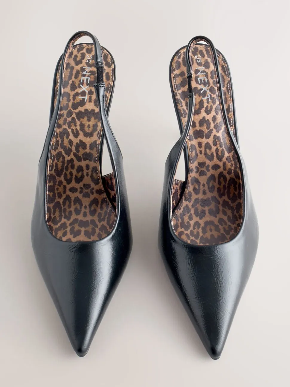 Zwart/dierenprint - Forever Comfort® puntige schoenen met hielbandje